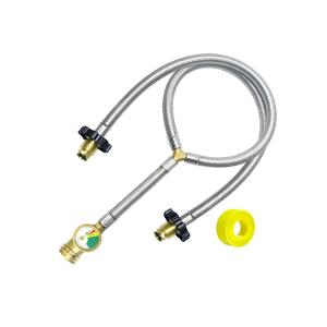 Y splitter Stainless Flexible Gas Hose with QCC & POL Connector